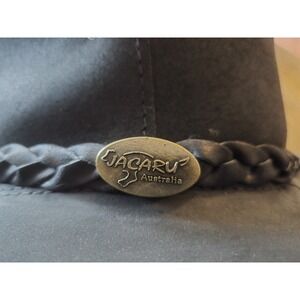 Jacaru Australia Leather Outback Hat XL Wallaroo Oil Black Western Cowboy Hat